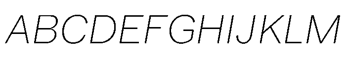 Booton TRIAL ExtraLightItalic Instance Font UPPERCASE