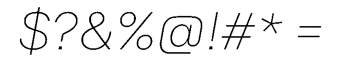 Booton TRIAL ThinItalic Instance Font OTHER CHARS