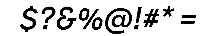 Borna MediumItalic Font OTHER CHARS