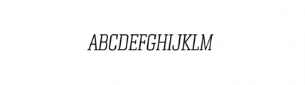 Bourgeois Slab Light Condensed Italic Font UPPERCASE