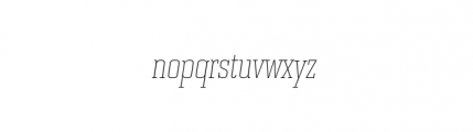 Bourgeois Slab Thin Condensed Italic Font LOWERCASE