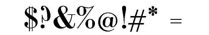 Bodoni Bold Regular Font OTHER CHARS