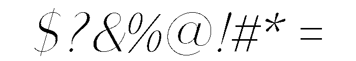 Bodoni Sans Display Light Italic Font OTHER CHARS