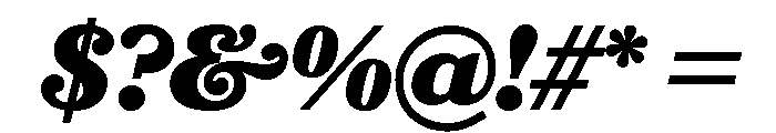 Bookmania Black Italic Font OTHER CHARS