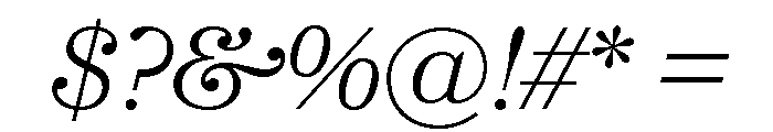 Bookmania Light Italic Font OTHER CHARS