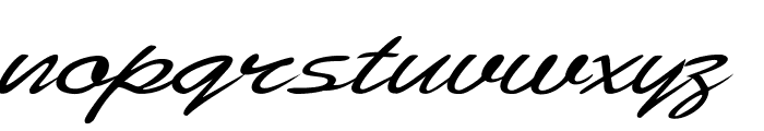 Bristle-ExtraexpandedItalic Font LOWERCASE