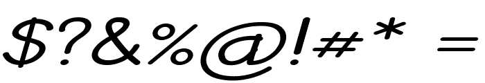 Broosh-ExtraexpandedItalic Font OTHER CHARS