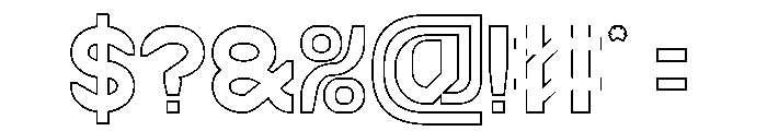 BRAIN MACHINE-Hollow Font OTHER CHARS
