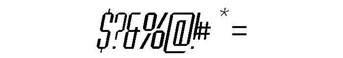 BRUTEFORCE Light Italic Font OTHER CHARS