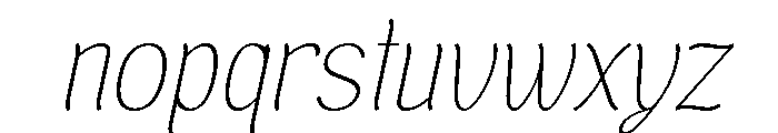 Brangkal Thin Italic Font LOWERCASE