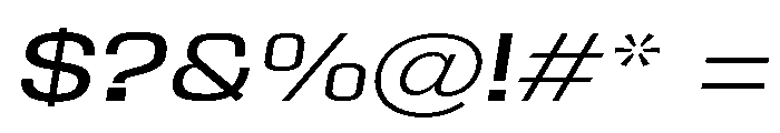 Braskion Expanded Oblique Font OTHER CHARS