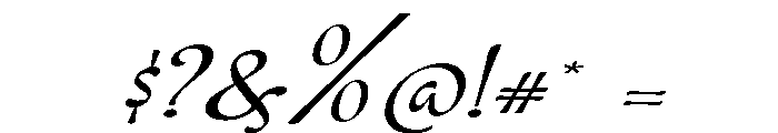 Bravelyn Script Exp Slant Font OTHER CHARS