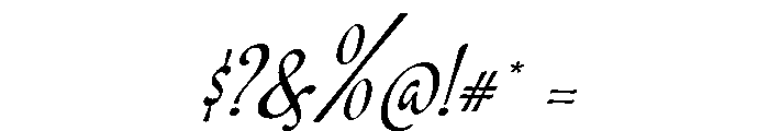 Bravelyn Script SemExp Slant Font OTHER CHARS