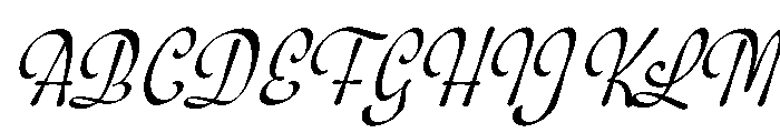 Bravelyn Script SemExp Slant Font UPPERCASE