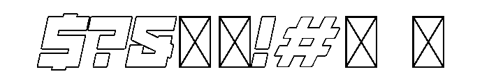 Brick Italic Outline Font OTHER CHARS