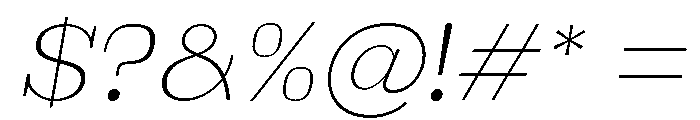 Brimonta Extra Light Slant Font OTHER CHARS