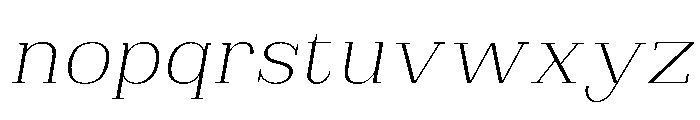 Brimonta Extra Light Slant Font LOWERCASE
