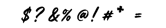 BrushScript Font OTHER CHARS