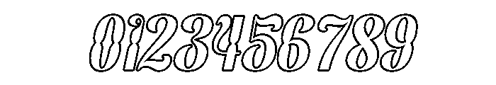 Brylan Italic Outline Font OTHER CHARS