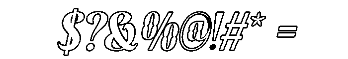 Brylan Italic Outline Font OTHER CHARS