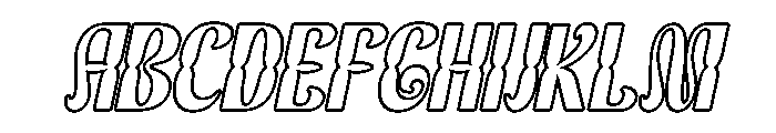 Brylan Italic Outline Font UPPERCASE