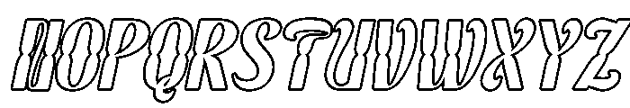 Brylan Italic Outline Font UPPERCASE