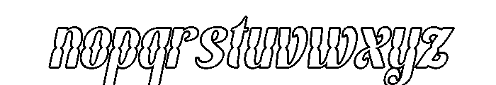Brylan Italic Outline Font LOWERCASE