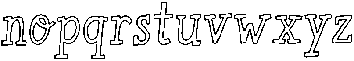 BRIGHT THINGS OUTLINE Regular otf (100) Font LOWERCASE