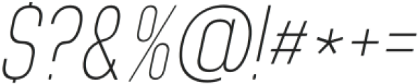 Brainy Thin Semi Condensed Italic otf (100) Font OTHER CHARS
