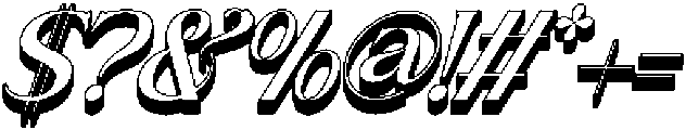 Brideside Oblique 3D otf (400) Font OTHER CHARS