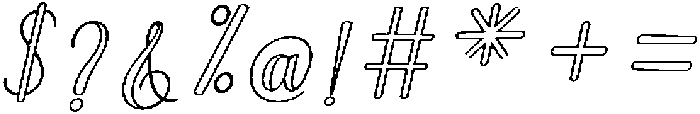 Brilliant Outline Bold Slant Regular otf (700) Font OTHER CHARS