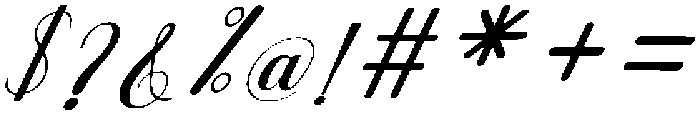 Brilliant Slant 25 Regular otf (400) Font OTHER CHARS