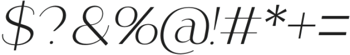 Brish Italic Extra Light Italic otf (200) Font OTHER CHARS