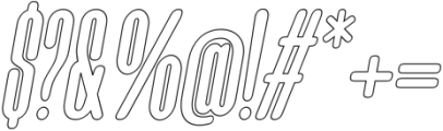 Bronkey Outline Italic otf (400) Font OTHER CHARS