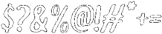 Brushpen Eroded Outline Italic otf (400) Font OTHER CHARS