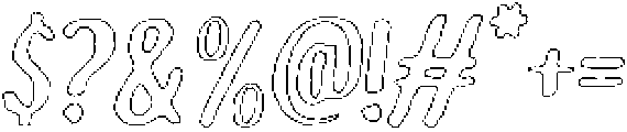 Brushpen Rough Outline Italic otf (400) Font OTHER CHARS