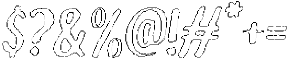 Brushpen Wax Outline Italic otf (400) Font OTHER CHARS