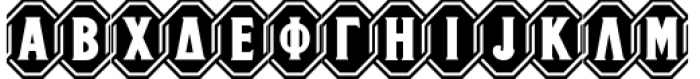 Bracelet Greek Monograms Black Octagon Font UPPERCASE