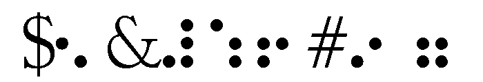 Braille Type Font OTHER CHARS