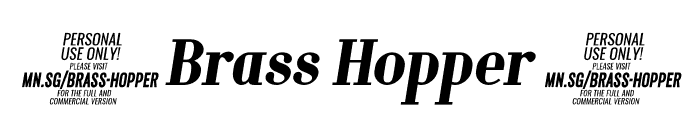 Brass Hopper Body PERSONAL Black Italic Font OTHER CHARS