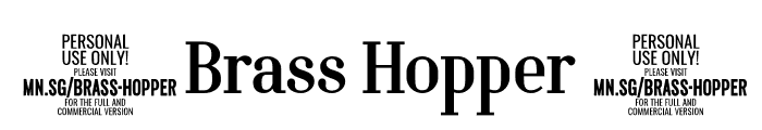 Brass Hopper Body PERSONAL Regular Font OTHER CHARS