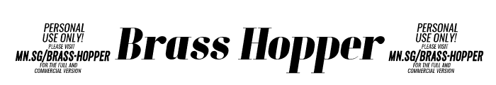 Brass Hopper Head PERSONAL Black Italic Font OTHER CHARS