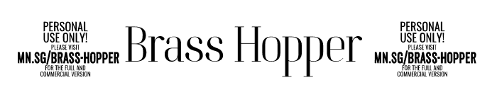 Brass Hopper Head PERSONAL Thin Font OTHER CHARS