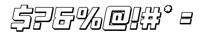 Brave Phoenix 3D Italic Font OTHER CHARS