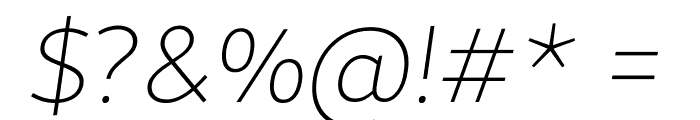 Brisa Sans Thin Italic Font OTHER CHARS