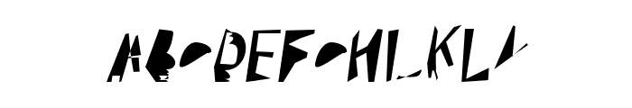 Broken Condensed Oblique Font UPPERCASE