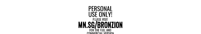 Bronzion Black PERSONAL USE Regular Font OTHER CHARS