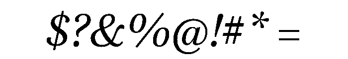 Brill Italic Font OTHER CHARS