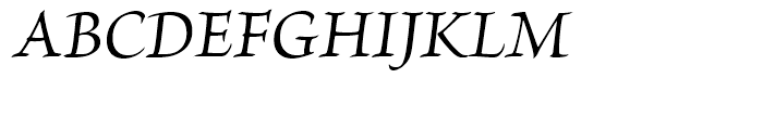 Brioso Medium Italic Subhead Font UPPERCASE