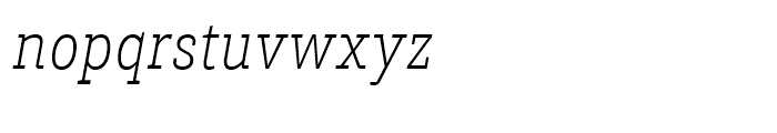Brix Slab Condensed Extra Light Italic Font LOWERCASE